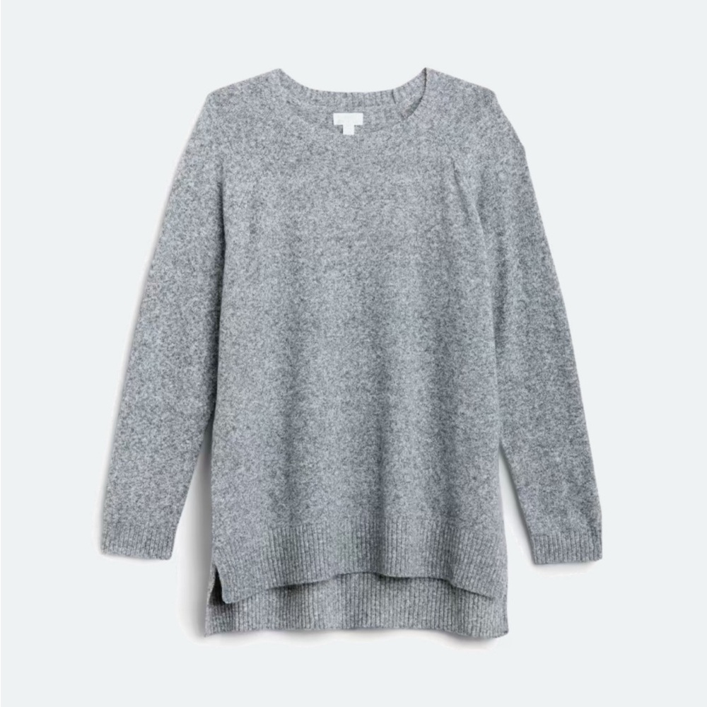 Market & Spruce Heathered Light Blue Crew Neck Sweater